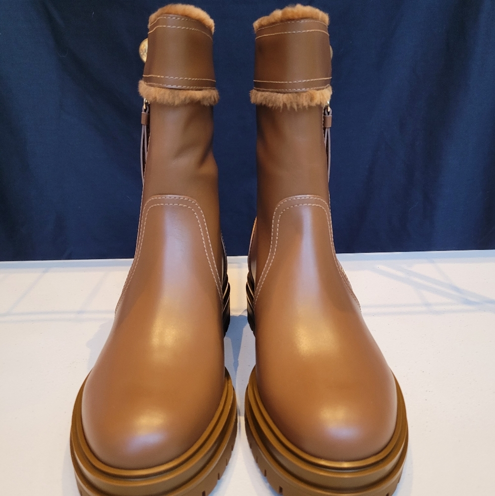 Gianurito Rossi‑Milan, Montreal Cuoio, Brown Leather Boots, New in Box, 38.5 - Picture 5 of 16